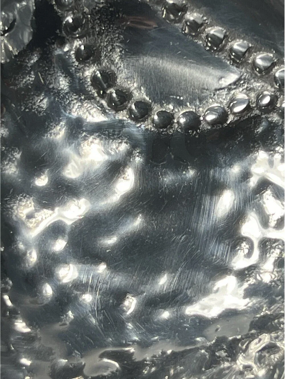 NWOT Mariposa 1990s Petal Dip Dish String Of Pearls Aluminum Silver, 5.25x2